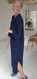 MANDU soft velvet maxi dress navy