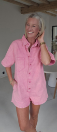 JINA jeans playsuit pink