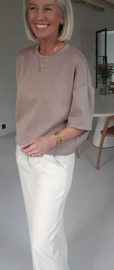 STANNIE short-sleeved sweatshirt taupe