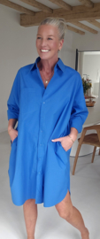 AUDREY shirt dress royal blue