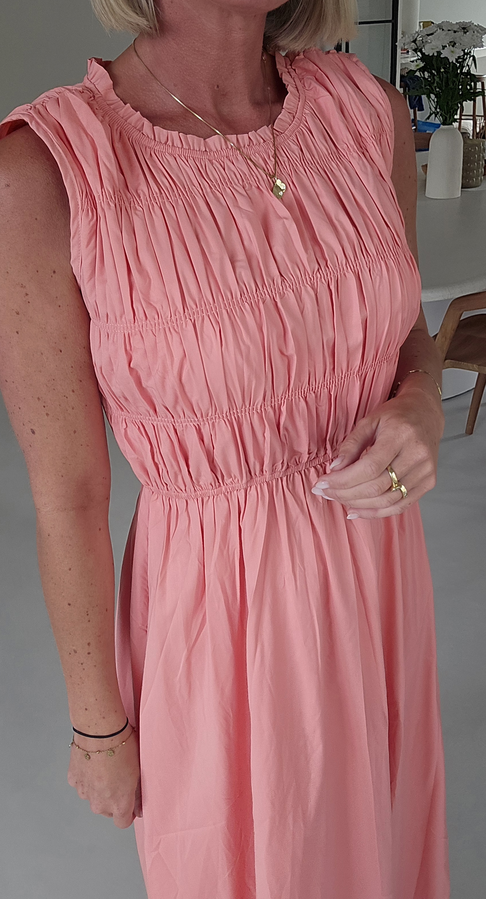MARINI maxi dress salmon pink