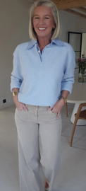 CAMILLE summer shirt knit pastel blue