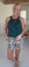 INES satin top bottle green