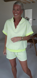 ELLIE striped set neon yellow