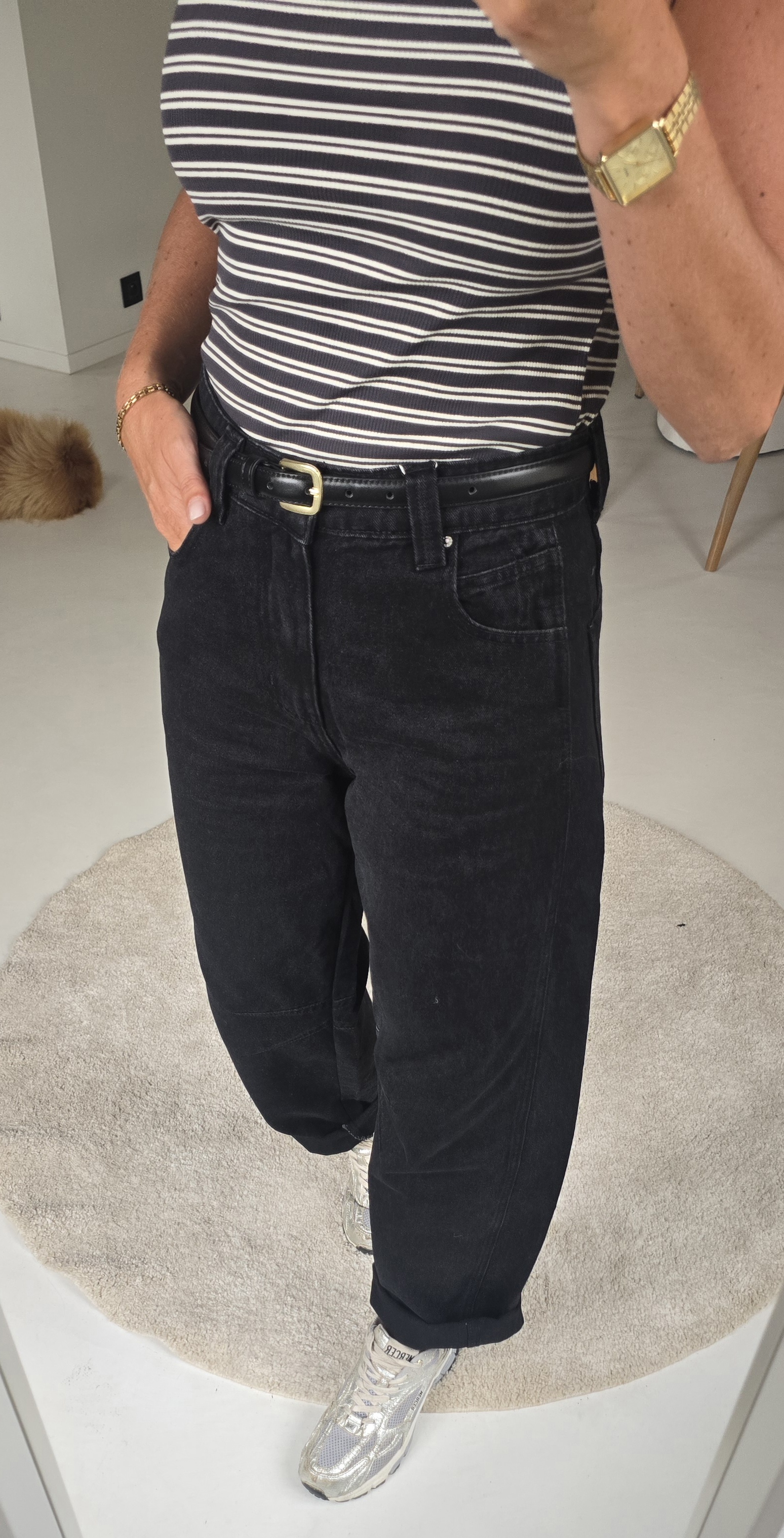 CHRISTIEN barrel jeans black