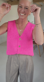 MAURINE sleeveless knit cardigan fuschia
