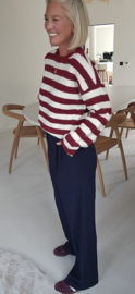 ANOUK striped soft knit burgundy