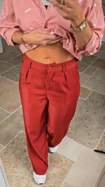 MONA 2 wide leg pants burgundy