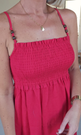SANDRIN smock dress red