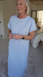 LESLIE cotton maxi dress blue