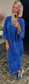 MANDU soft velvet maxi dress kobalt blue