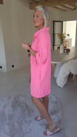 TULUM sponge dress neon pink