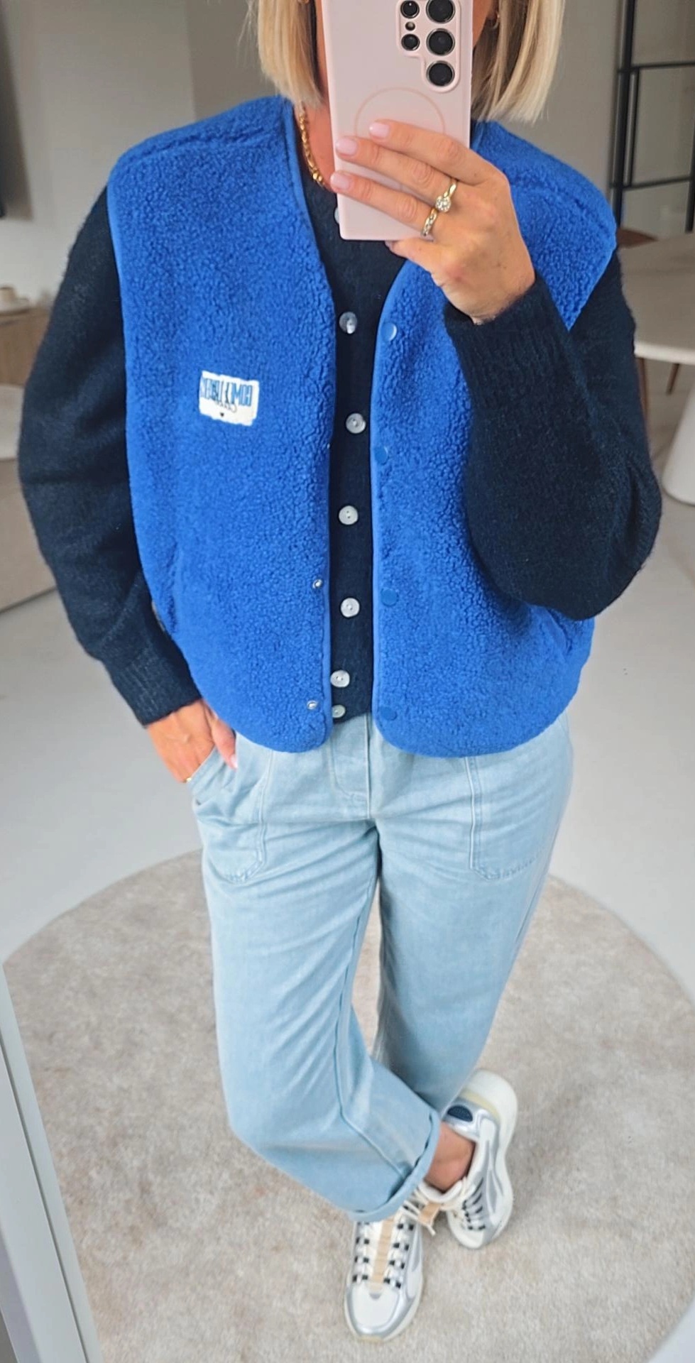 SIL 2 sleeveless teddy jacket kobalt blue