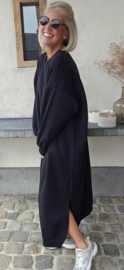 ROBYN maxi sweatshirt fleece dress black