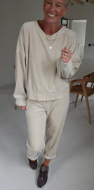 VERO soft velvet jogger set soft beige