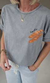 BAGUETTE cotton T-shirt grey