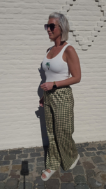 CICI checkered loose pants khaki