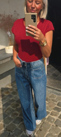 SANNA short-sleeved cotton body burgundy