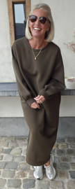 ROBYN maxi sweatshirt fleece dress khaki