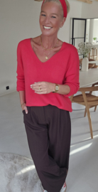 ANITI oversized v-neck knit soft red