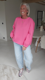 DOGMOM fleece sweatshirt fuschia orange