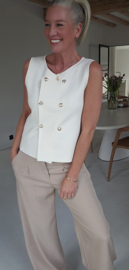 DION sleeveless cardigan ecru
