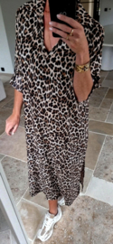 RHEA maxi shirt dress leo