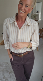 AMBER striped shirt beige