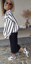 LUCIA striped cotton sweatshirt white black