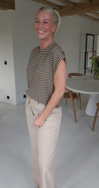 CARO striped T-shirt taupe