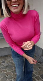 BASIC viscose turtleneck knit fuschia
