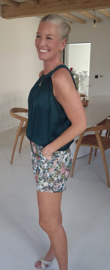 INES satin top bottle green