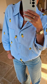 PINEAPPLE oversized cotton shirt blue