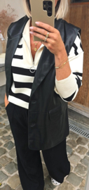 KRISTIE sleeveless PU blazer black