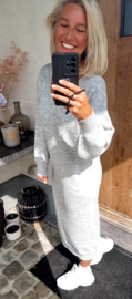 LYNA maxi knit dress mêlee grey