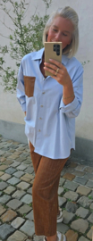 MADISON oversized cotton shirt soft blue