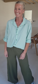 LAURA striped cotton shirt mint