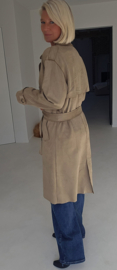FALL VIBES suede trench coat khaki taupe
