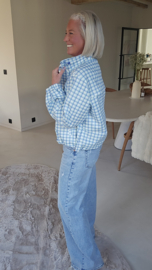 SPRING check jacket blue