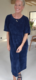 MANDIE soft velvet maxi dress navy