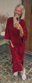 MANDU soft velvet maxi dress burgundy