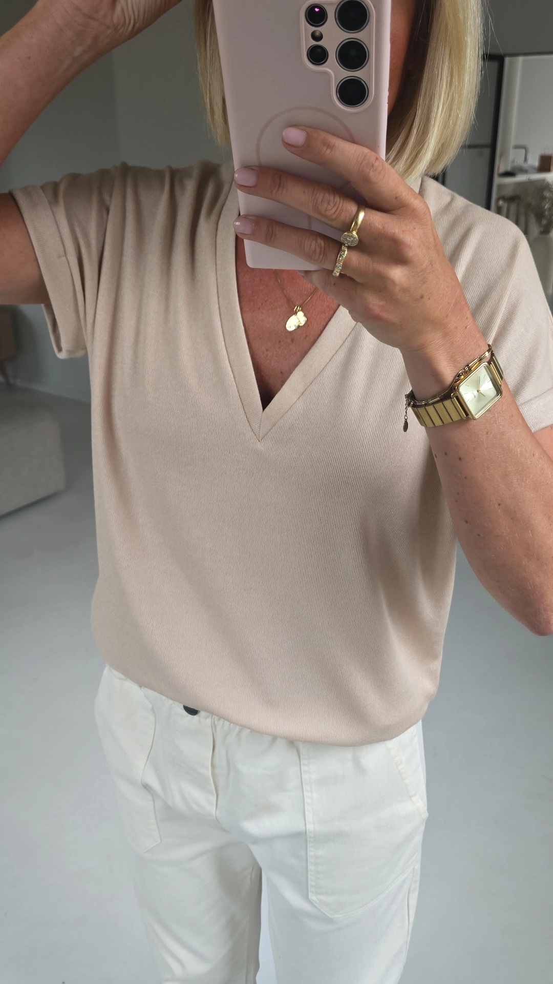 INA viscose tee beige