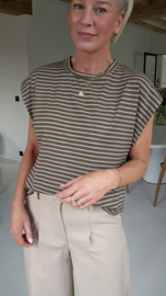 CARO striped T-shirt taupe