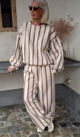 LUCIA striped cotton sweatshirt beige