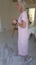 LESLIE cotton maxi dress pink