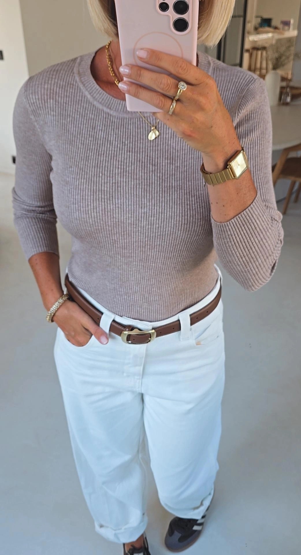 MILIA basic knit taupe