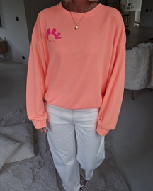 ICONIC CLUB sweatshirt neon peach