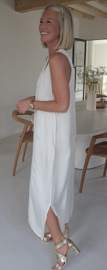 ADRIAN maxi satin dress cream