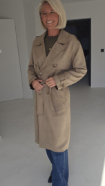 FALL VIBES suede trench coat khaki taupe