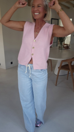 MAURA sleeveless knit cardigan pastel pink